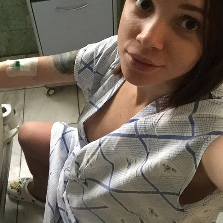 Лилия Соловьева в родильной палате ​Фото: «Инстаграм» 