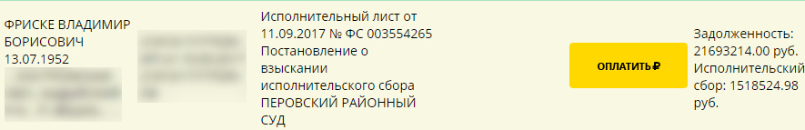 Владимир Борисович должен баснословную сумму «Русфонду» Фото: Скриншот сайта 