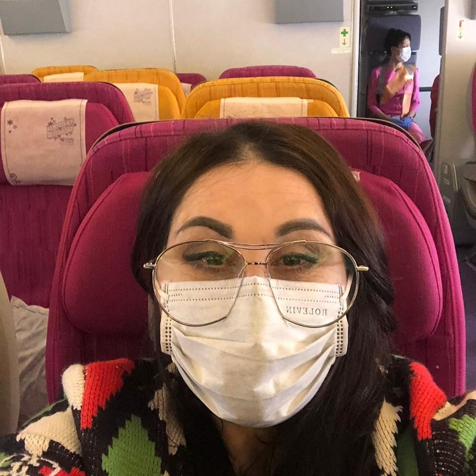 Марина Тристановна путешествовала в медицинской маске Фото: «Инстаграм»  